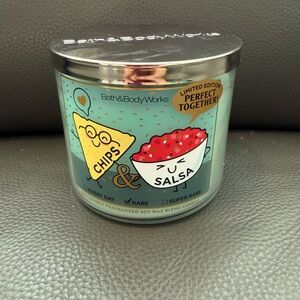 Bath and Body Works NEW RARE Chips and Salsa 3-Wick Candle limited edition.